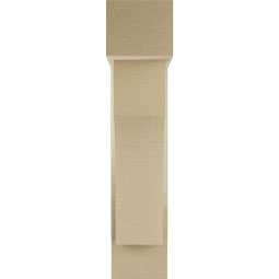 Ekena Millwork - BKTUR0554X18X26WTL05RCPR - Timberthane Faux Wood Westlake Style Bracket w/ Offset Brace, Block Ends, 5 1/2"W x 18"D x 26"H, Primed Tan