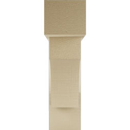 Ekena Millwork - BKTUR0554X20X20WTL05RCPR - Timberthane Faux Wood Westlake Style Bracket w/ Offset Brace, Block Ends, 5 1/2"W x 20"D x 20"H, Primed Tan