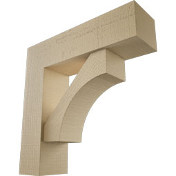 Ekena Millwork - BKTUR0554X20X20WTL05RCPR - Timberthane Faux Wood Westlake Style Bracket w/ Offset Brace, Block Ends, 5 1/2"W x 20"D x 20"H, Primed Tan