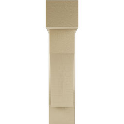 Ekena Millwork - BKTUR0554X20X24WTL05RCPR - Timberthane Faux Wood Westlake Style Bracket w/ Offset Brace, Block Ends, 5 1/2"W x 20"D x 24"H, Primed Tan