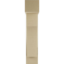 Ekena Millwork - BKTUR0554X20X28WTL05RCPR - Timberthane Faux Wood Westlake Style Bracket w/ Offset Brace, Block Ends, 5 1/2"W x 20"D x 28"H, Primed Tan