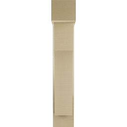 Ekena Millwork - BKTUR0554X20X32WTL05RCPR - Timberthane Faux Wood Westlake Style Bracket w/ Offset Brace, Block Ends, 5 1/2"W x 20"D x 32"H, Primed Tan