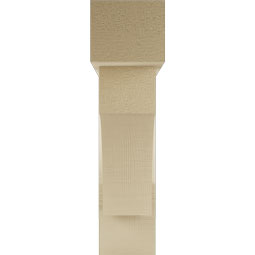 Ekena Millwork - BKTUR0554X22X22WTL05RCPR - Timberthane Faux Wood Westlake Style Bracket w/ Offset Brace, Block Ends, 5 1/2"W x 22"D x 22"H, Primed Tan