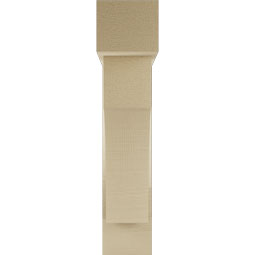 Ekena Millwork - BKTUR0554X22X26WTL05RCPR - Timberthane Faux Wood Westlake Style Bracket w/ Offset Brace, Block Ends, 5 1/2"W x 22"D x 26"H, Primed Tan
