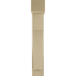 Ekena Millwork - BKTUR0554X22X34WTL05RCPR - Timberthane Faux Wood Westlake Style Bracket w/ Offset Brace, Block Ends, 5 1/2"W x 22"D x 34"H, Primed Tan