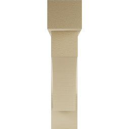 Ekena Millwork - BKTUR0554X24X24WTL05RCPR - Timberthane Faux Wood Westlake Style Bracket w/ Offset Brace, Block Ends, 5 1/2"W x 24"D x 24"H, Primed Tan