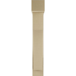 Ekena Millwork - BKTUR0554X24X36WTL05RCPR - Timberthane Faux Wood Westlake Style Bracket w/ Offset Brace, Block Ends, 5 1/2"W x 24"D x 36"H, Primed Tan