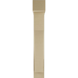 Ekena Millwork - BKTUR0554X26X38WTL05RCPR - Timberthane Faux Wood Westlake Style Bracket w/ Offset Brace, Block Ends, 5 1/2"W x 26"D x 38"H, Primed Tan