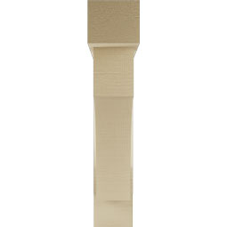 Ekena Millwork - BKTUR0554X28X28WTL05RCPR - Timberthane Faux Wood Westlake Style Bracket w/ Offset Brace, Block Ends, 5 1/2"W x 28"D x 28"H, Primed Tan