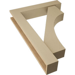 Ekena Millwork - BKTUR0554X30X42WTL05RCPR - Timberthane Faux Wood Westlake Style Bracket w/ Offset Brace, Block Ends, 5 1/2"W x 30"D x 42"H, Primed Tan