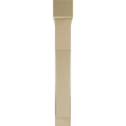 Ekena Millwork - BKTUR0554X32X40WTL05RCPR - Timberthane Faux Wood Westlake Style Bracket w/ Offset Brace, Block Ends, 5 1/2"W x 32"D x 40"H, Primed Tan