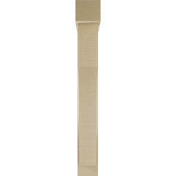 Ekena Millwork - BKTUR0554X32X44WTL05RCPR - Timberthane Faux Wood Westlake Style Bracket w/ Offset Brace, Block Ends, 5 1/2"W x 32"D x 44"H, Primed Tan