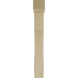 Ekena Millwork - BKTUR0554X34X42WTL05RCPR - Timberthane Faux Wood Westlake Style Bracket w/ Offset Brace, Block Ends, 5 1/2"W x 34"D x 42"H, Primed Tan