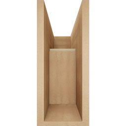 Ekena Millwork - BKTUR0756X18X18WTL05RCPR - Timberthane Faux Wood Westlake Style Bracket w/ Offset Brace, Block Ends, 7 1/2"W x 18"D x 18"H, Primed Tan