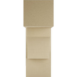 Ekena Millwork - BKTUR0756X18X22WTL05RCPR - Timberthane Faux Wood Westlake Style Bracket w/ Offset Brace, Block Ends, 7 1/2"W x 18"D x 22"H, Primed Tan