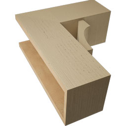 Ekena Millwork - BKTUR0756X18X22WTL05RCPR - Timberthane Faux Wood Westlake Style Bracket w/ Offset Brace, Block Ends, 7 1/2"W x 18"D x 22"H, Primed Tan