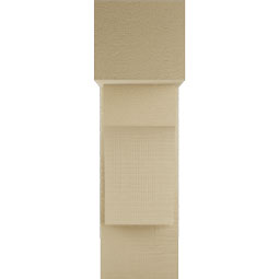 Ekena Millwork - BKTUR0756X18X26WTL05RCPR - Timberthane Faux Wood Westlake Style Bracket w/ Offset Brace, Block Ends, 7 1/2"W x 18"D x 26"H, Primed Tan