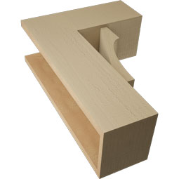 Ekena Millwork - BKTUR0756X18X26WTL05RCPR - Timberthane Faux Wood Westlake Style Bracket w/ Offset Brace, Block Ends, 7 1/2"W x 18"D x 26"H, Primed Tan