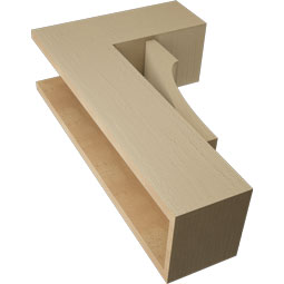 Ekena Millwork - BKTUR0756X18X30WTL05RCPR - Timberthane Faux Wood Westlake Style Bracket w/ Offset Brace, Block Ends, 7 1/2"W x 18"D x 30"H, Primed Tan