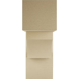 Ekena Millwork - BKTUR0756X20X20WTL05RCPR - Timberthane Faux Wood Westlake Style Bracket w/ Offset Brace, Block Ends, 7 1/2"W x 20"D x 20"H, Primed Tan