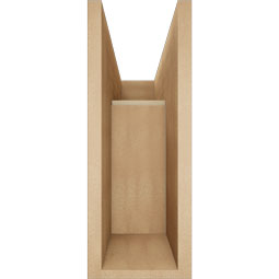 Ekena Millwork - BKTUR0756X20X20WTL05RCPR - Timberthane Faux Wood Westlake Style Bracket w/ Offset Brace, Block Ends, 7 1/2"W x 20"D x 20"H, Primed Tan