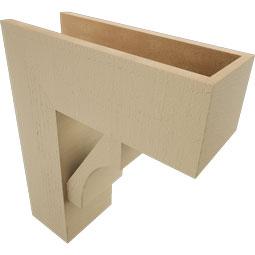 Ekena Millwork - BKTUR0756X20X24WTL05RCPR - Timberthane Faux Wood Westlake Style Bracket w/ Offset Brace, Block Ends, 7 1/2"W x 20"D x 24"H, Primed Tan