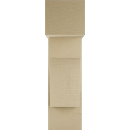 Ekena Millwork - BKTUR0756X20X28WTL05RCPR - Timberthane Faux Wood Westlake Style Bracket w/ Offset Brace, Block Ends, 7 1/2"W x 20"D x 28"H, Primed Tan