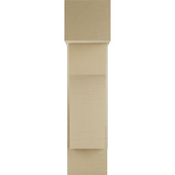 Ekena Millwork - BKTUR0756X20X32WTL05RCPR - Timberthane Faux Wood Westlake Style Bracket w/ Offset Brace, Block Ends, 7 1/2"W x 20"D x 32"H, Primed Tan
