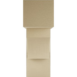 Ekena Millwork - BKTUR0756X22X22WTL05RCPR - Timberthane Faux Wood Westlake Style Bracket w/ Offset Brace, Block Ends, 7 1/2"W x 22"D x 22"H, Primed Tan
