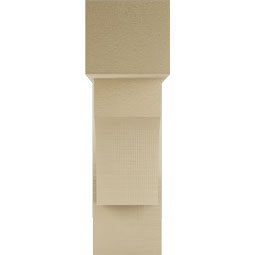 Ekena Millwork - BKTUR0756X22X26WTL05RCPR - Timberthane Faux Wood Westlake Style Bracket w/ Offset Brace, Block Ends, 7 1/2"W x 22"D x 26"H, Primed Tan