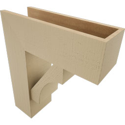Ekena Millwork - BKTUR0756X22X26WTL05RCPR - Timberthane Faux Wood Westlake Style Bracket w/ Offset Brace, Block Ends, 7 1/2"W x 22"D x 26"H, Primed Tan