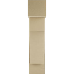 Ekena Millwork - BKTUR0756X22X34WTL05RCPR - Timberthane Faux Wood Westlake Style Bracket w/ Offset Brace, Block Ends, 7 1/2"W x 22"D x 34"H, Primed Tan