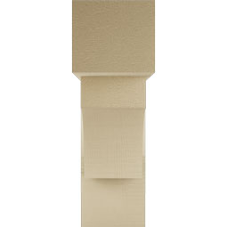 Ekena Millwork - BKTUR0756X24X24WTL05RCPR - Timberthane Faux Wood Westlake Style Bracket w/ Offset Brace, Block Ends, 7 1/2"W x 24"D x 24"H, Primed Tan