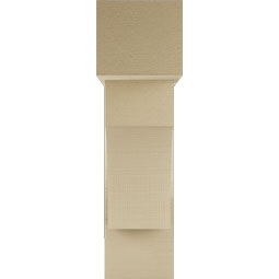 Ekena Millwork - BKTUR0756X24X28WTL05RCPR - Timberthane Faux Wood Westlake Style Bracket w/ Offset Brace, Block Ends, 7 1/2"W x 24"D x 28"H, Primed Tan