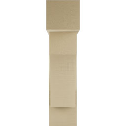 Ekena Millwork - BKTUR0756X24X32WTL05RCPR - Timberthane Faux Wood Westlake Style Bracket w/ Offset Brace, Block Ends, 7 1/2"W x 24"D x 32"H, Primed Tan
