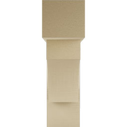 Ekena Millwork - BKTUR0756X26X26WTL05RCPR - Timberthane Faux Wood Westlake Style Bracket w/ Offset Brace, Block Ends, 7 1/2"W x 26"D x 26"H, Primed Tan