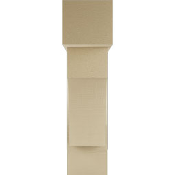 Ekena Millwork - BKTUR0756X26X30WTL05RCPR - Timberthane Faux Wood Westlake Style Bracket w/ Offset Brace, Block Ends, 7 1/2"W x 26"D x 30"H, Primed Tan