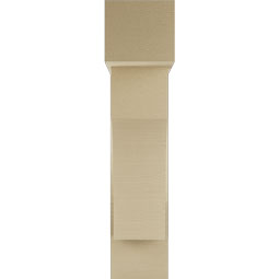 Ekena Millwork - BKTUR0756X26X34WTL05RCPR - Timberthane Faux Wood Westlake Style Bracket w/ Offset Brace, Block Ends, 7 1/2"W x 26"D x 34"H, Primed Tan