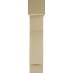 Ekena Millwork - BKTUR0756X26X38WTL05RCPR - Timberthane Faux Wood Westlake Style Bracket w/ Offset Brace, Block Ends, 7 1/2"W x 26"D x 38"H, Primed Tan