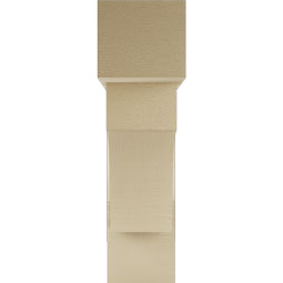 Ekena Millwork - BKTUR0756X28X28WTL05RCPR - Timberthane Faux Wood Westlake Style Bracket w/ Offset Brace, Block Ends, 7 1/2"W x 28"D x 28"H, Primed Tan