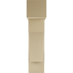 Ekena Millwork - BKTUR0756X28X32WTL05RCPR - Timberthane Faux Wood Westlake Style Bracket w/ Offset Brace, Block Ends, 7 1/2"W x 28"D x 32"H, Primed Tan