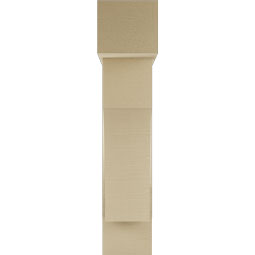 Ekena Millwork - BKTUR0756X28X36WTL05RCPR - Timberthane Faux Wood Westlake Style Bracket w/ Offset Brace, Block Ends, 7 1/2"W x 28"D x 36"H, Primed Tan