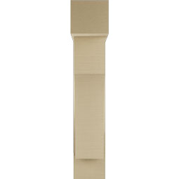 Ekena Millwork - BKTUR0756X28X40WTL05RCPR - Timberthane Faux Wood Westlake Style Bracket w/ Offset Brace, Block Ends, 7 1/2"W x 28"D x 40"H, Primed Tan
