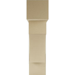 Ekena Millwork - BKTUR0756X30X30WTL05RCPR - Timberthane Faux Wood Westlake Style Bracket w/ Offset Brace, Block Ends, 7 1/2"W x 30"D x 30"H, Primed Tan