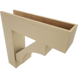 Ekena Millwork - BKTUR0756X30X30WTL05RCPR - Timberthane Faux Wood Westlake Style Bracket w/ Offset Brace, Block Ends, 7 1/2"W x 30"D x 30"H, Primed Tan