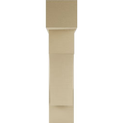 Ekena Millwork - BKTUR0756X30X34WTL05RCPR - Timberthane Faux Wood Westlake Style Bracket w/ Offset Brace, Block Ends, 7 1/2"W x 30"D x 34"H, Primed Tan