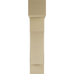 Ekena Millwork - BKTUR0756X30X36WTL05RCPR - Timberthane Faux Wood Westlake Style Bracket w/ Offset Brace, Block Ends, 7 1/2"W x 30"D x 36"H, Primed Tan