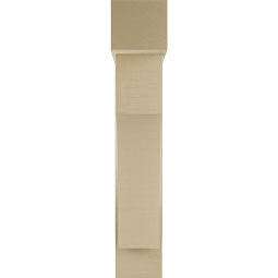 Ekena Millwork - BKTUR0756X30X42WTL05RCPR - Timberthane Faux Wood Westlake Style Bracket w/ Offset Brace, Block Ends, 7 1/2"W x 30"D x 42"H, Primed Tan