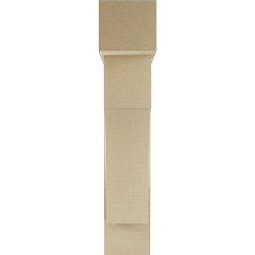 Ekena Millwork - BKTUR0756X32X38WTL05RCPR - Timberthane Faux Wood Westlake Style Bracket w/ Offset Brace, Block Ends, 7 1/2"W x 32"D x 38"H, Primed Tan