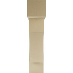 Ekena Millwork - BKTUR0756X34X34WTL05RCPR - Timberthane Faux Wood Westlake Style Bracket w/ Offset Brace, Block Ends, 7 1/2"W x 34"D x 34"H, Primed Tan